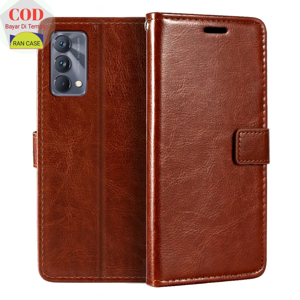 CASE REALME GT Master Edition RMX3363 LEATHER CASE SARUNG HP DOMPET KULIT FLIP COVER KESING HEADPHON