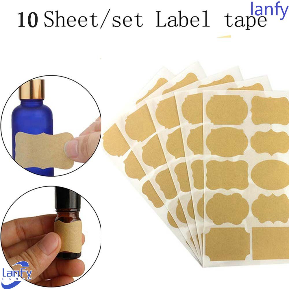 Lanfy Label Stiker Tahan Air Dapat Ditulis Esen Lotion Botol Parfum Stiker Kosmetik Cream Essential Oil Sealing Sticker