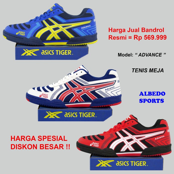Sepatu Tenis Meja Pingpong AsicsTiger ADVANCE Bet Bat Bad Butterfly 1 - Merah, 39