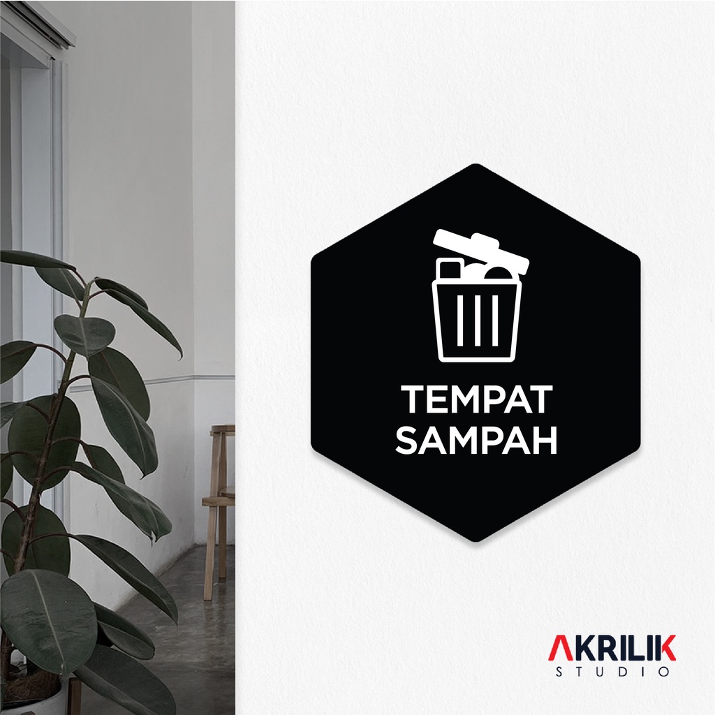 

Sign Board Akrilik Tempat Sampah Papan Acrylic Signage Tempel Dinding Tulisan Label Tanda Petunjuk Rambu Aklirik UV Print Himbauan