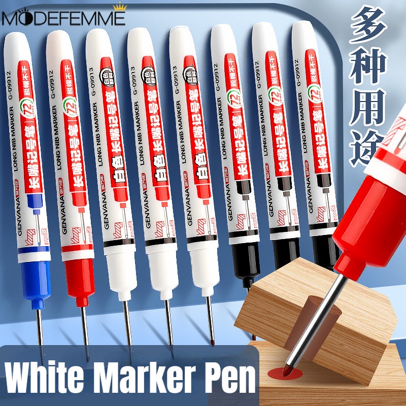 [Unggulan] 20mm Drawing Art Coretan Pen White Long Head Deep Hole Marker Pen Penanda Permanen Long Nib Head Oil Markers Woodworking Marking Pen Untuk Logam &amp; Kayu &amp; Kaca