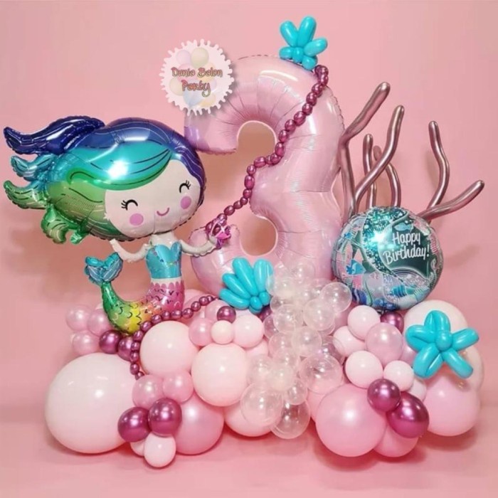 Balon Foil Mermaid Full Body / Balon Putri Duyung Rainbow Besar