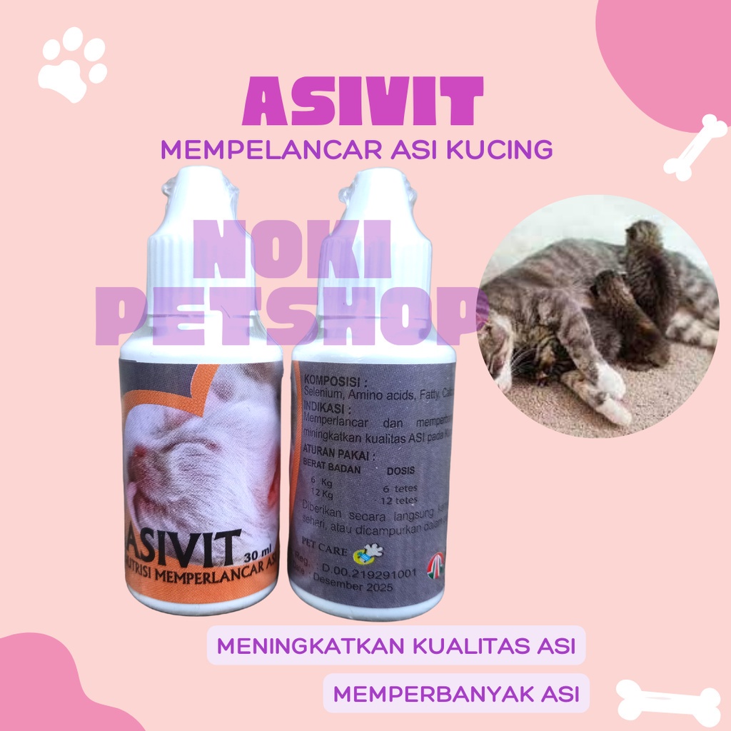 [BISA COD] ASIVIT CAT - NUTRISI MEMPERLANCAR ASI KUCING PERBANYAK SUSU KUCING 30ML VITAMIN MEMPERLANCAR ASI INDUK KUCING CAT SUPLEMEN NUTRIS