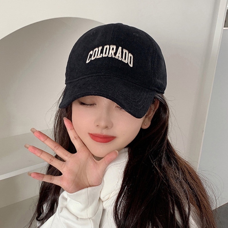 Topi Baseball Korea Pria Wanita Unisex Katun Adjustable Huruf Bordir Lembut Top Baseball Caps