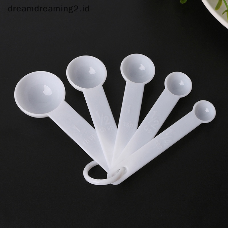 (drea) 5pcs Baking Cooking Tools Sendok Takar Plastik Measuring Ladle with Scale//