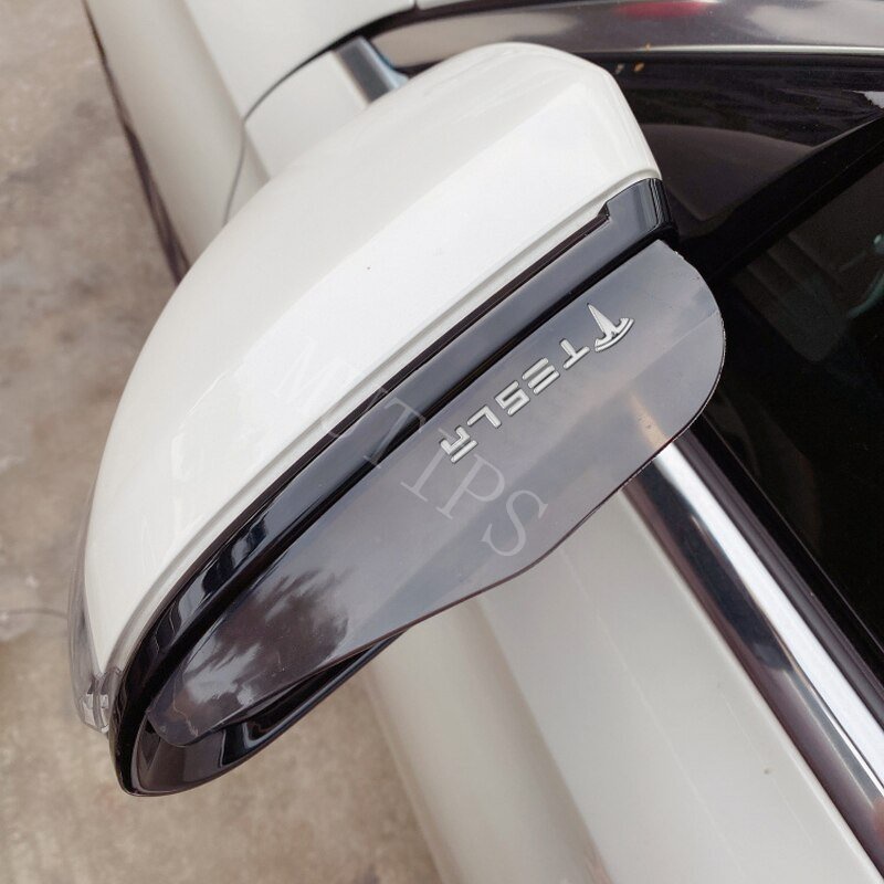 Tesla 2Pcs Kaca Spion Mobil Serat Karbon Hujan Penutup Pelindung Alis Untuk Model 3xx S Y