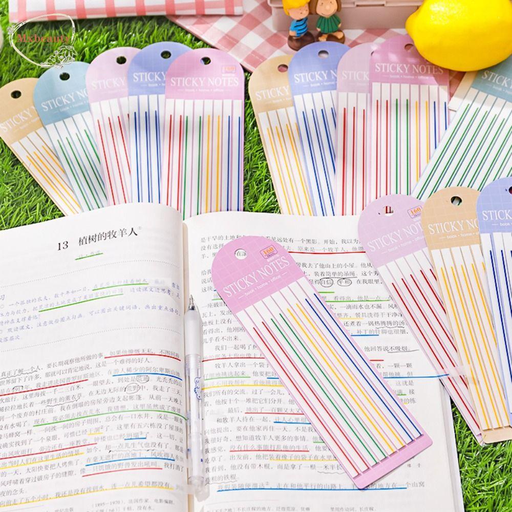 Mxbeauty Label Nota Tempel Panjang 160lembar Label Baca Anak Label Perlengkapan Kantor Bookmark Student Writable Index Sticker