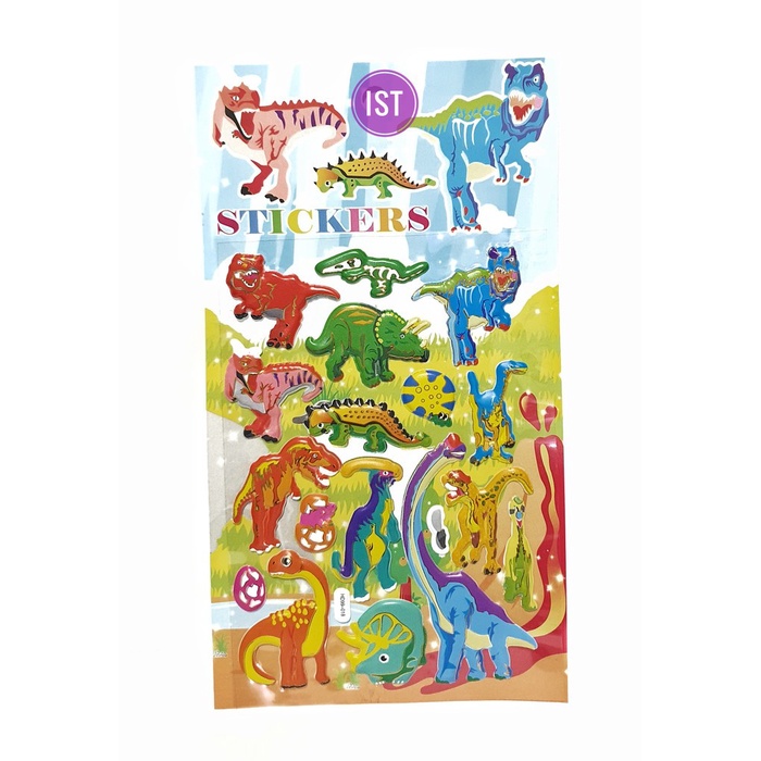 

ARS04 Mainan Anak STICKER STIKER TIMBUL DINOSAUR Dino Purba WARNA WARNI