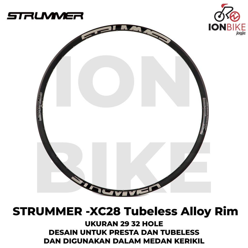 Velg Rim Rims Strummer 29 Inch XC28 32 Hole 32H Tubeless Alloy PCS Superlight Ringan 32 H Sepeda Gun