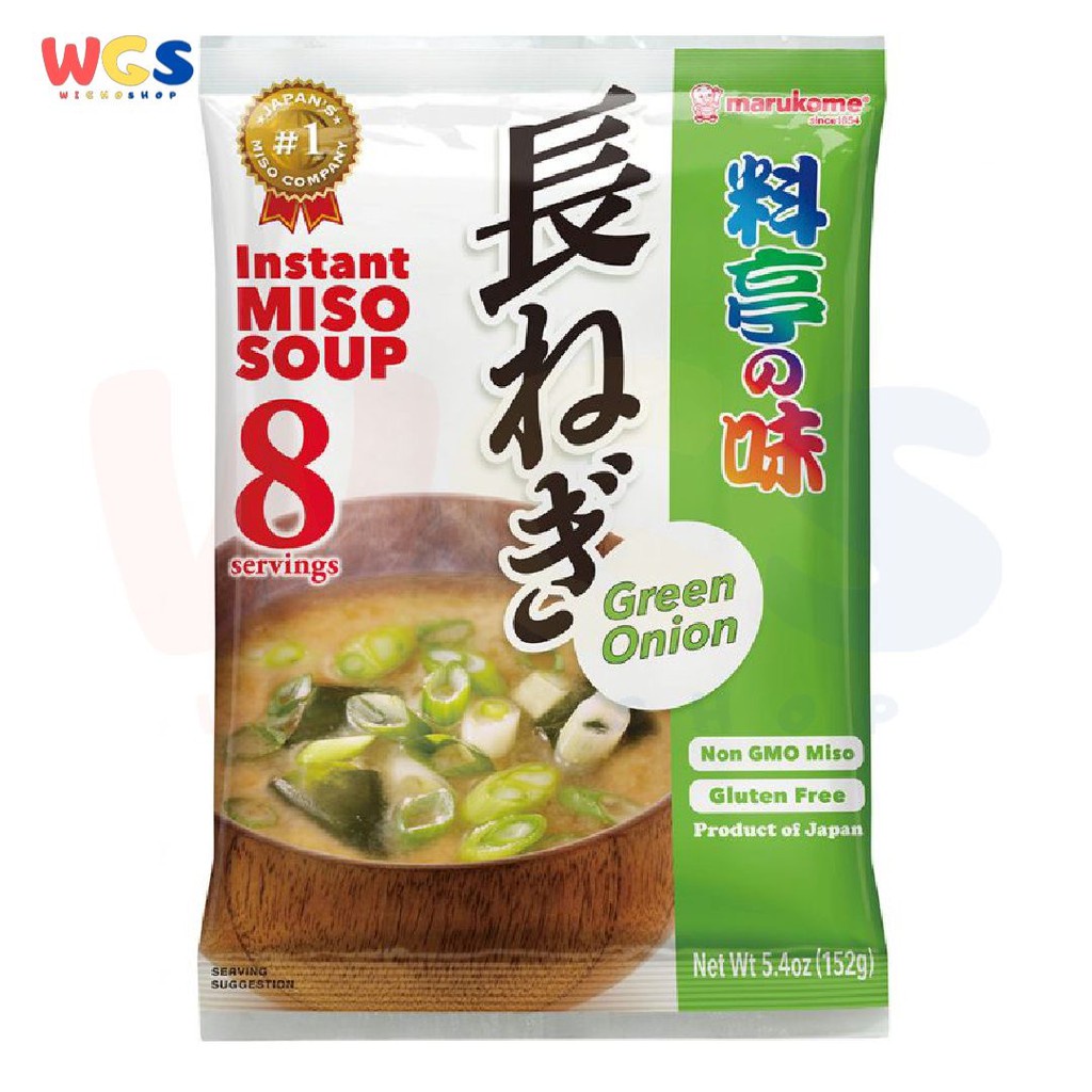 Marukome Instant Miso Soup Green Onion 8 Serving Ryotei No Aji 152g - Bumbu Miso Japan