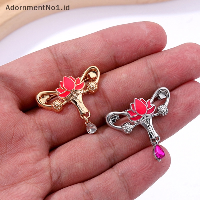 [AdornmentNo1] Fashion Bunga Lotus Liontin Bentuk Alloy Bros Untuk Wanita Kerah Pakaian Lencana Pin Accesssries [ID]