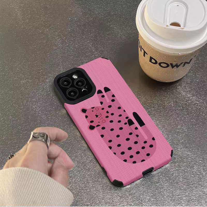 Casing Kulit Pretty Pink Leopard Soft Case IPhone 6S 7 plus 8 plus X XS XR XS Max 11 13 12 14 PRO Max 14 plus 12 13 mINI SE Casing Hp Cewek Wanita