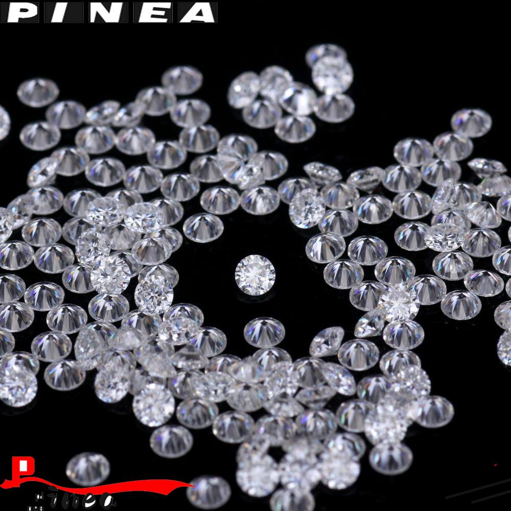 Nanas Real Moissanite Diamond Fashion Bulat 3EX Potong Putih D VVS
