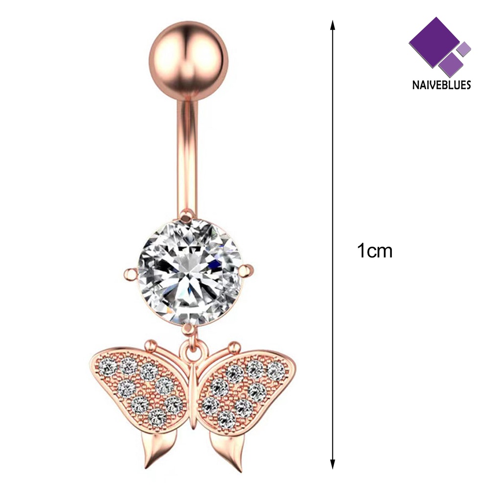 &lt; Naiveblues &gt; Belly Button Nail Charming Desain Busur Praktis Perhiasan Kuku Permukaan Tinggi Halus