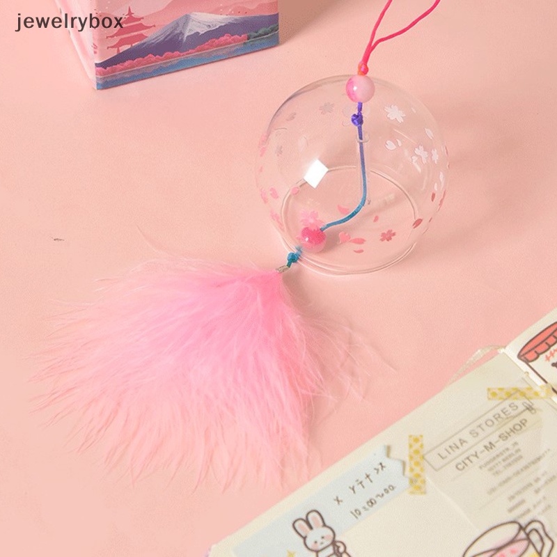[jewelrybox] 1pc 1pc Kreatif Gaya Jepang Hibiscus Decor Pola Kaca Gantung Lonceng Angin Butik