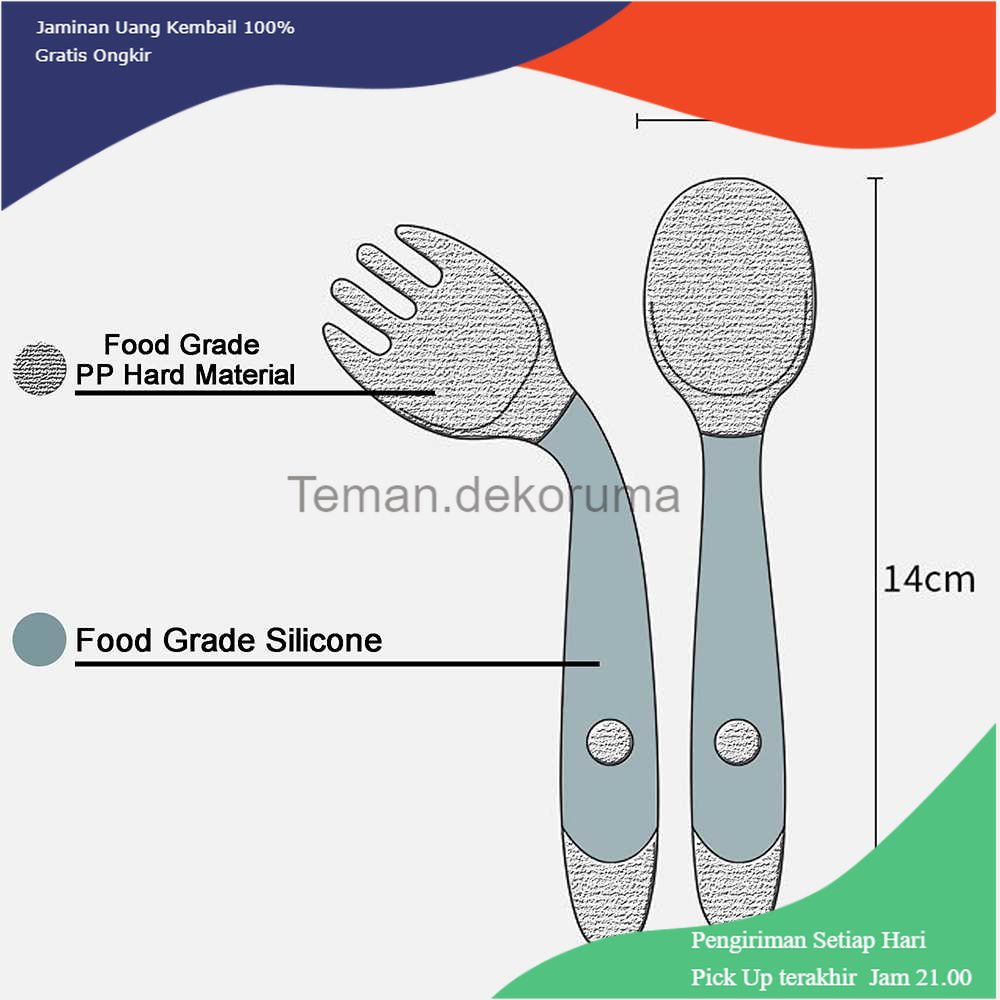 TD - ART LOPE Sendok Garpu Bayi Soft Flexible Spoon and Fork - LP712