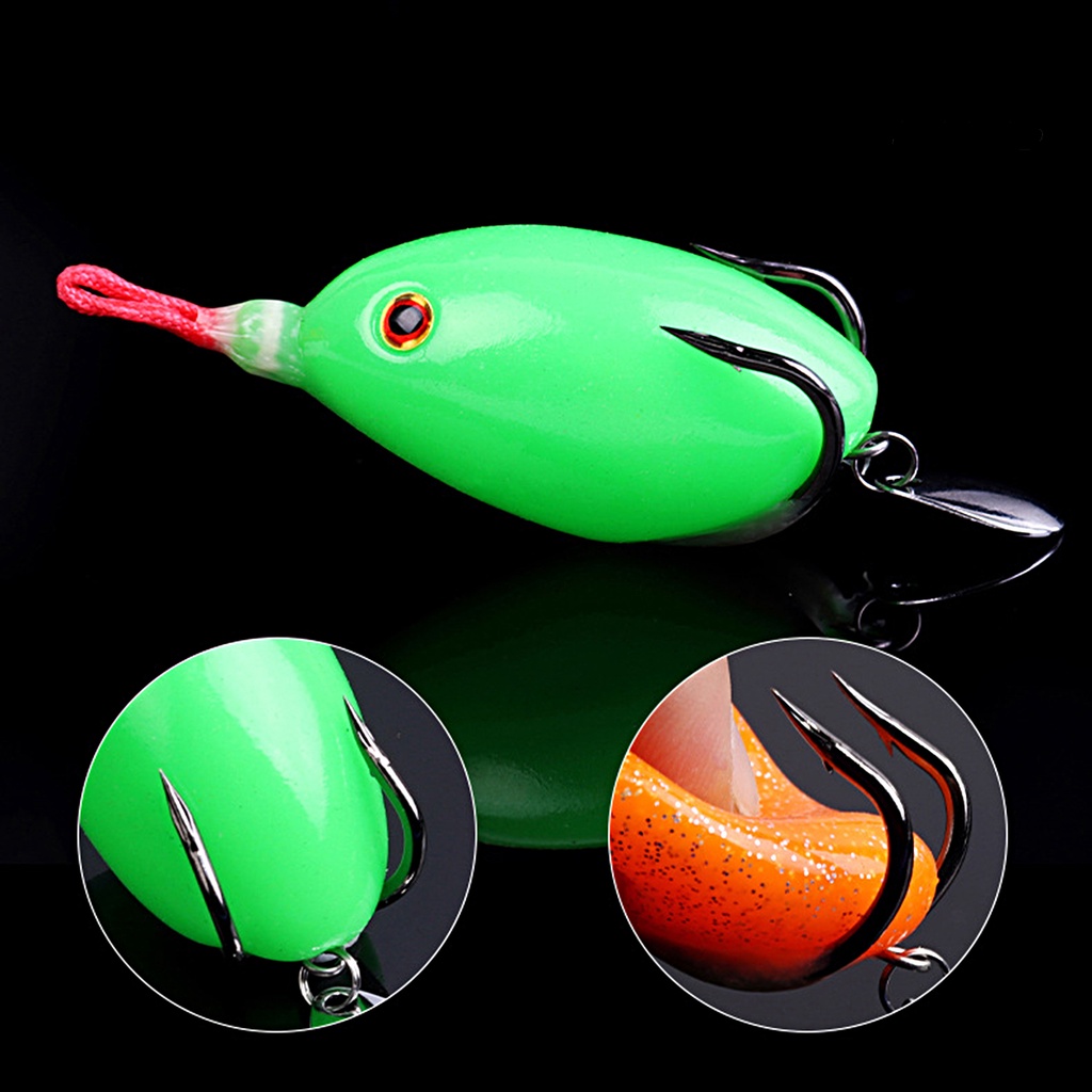 Bo-6cm/13g Umpan Umpan Ikan Penembus Kuat Tajam Hidup Bionic Bentuk Kodok Ikan Lembut Umpan Buatan Fishing Tackle