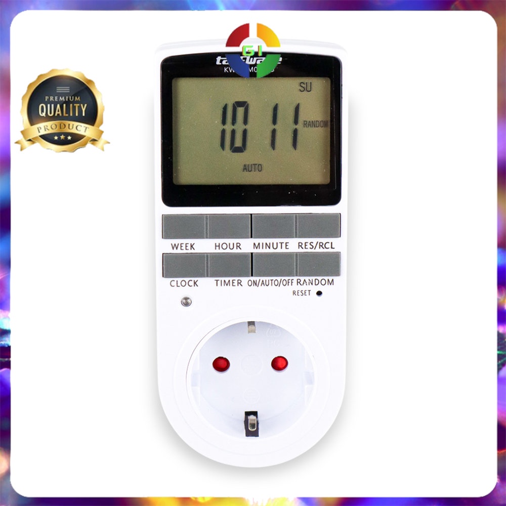 Stop Kontak Digital Timer Switch Programmable White