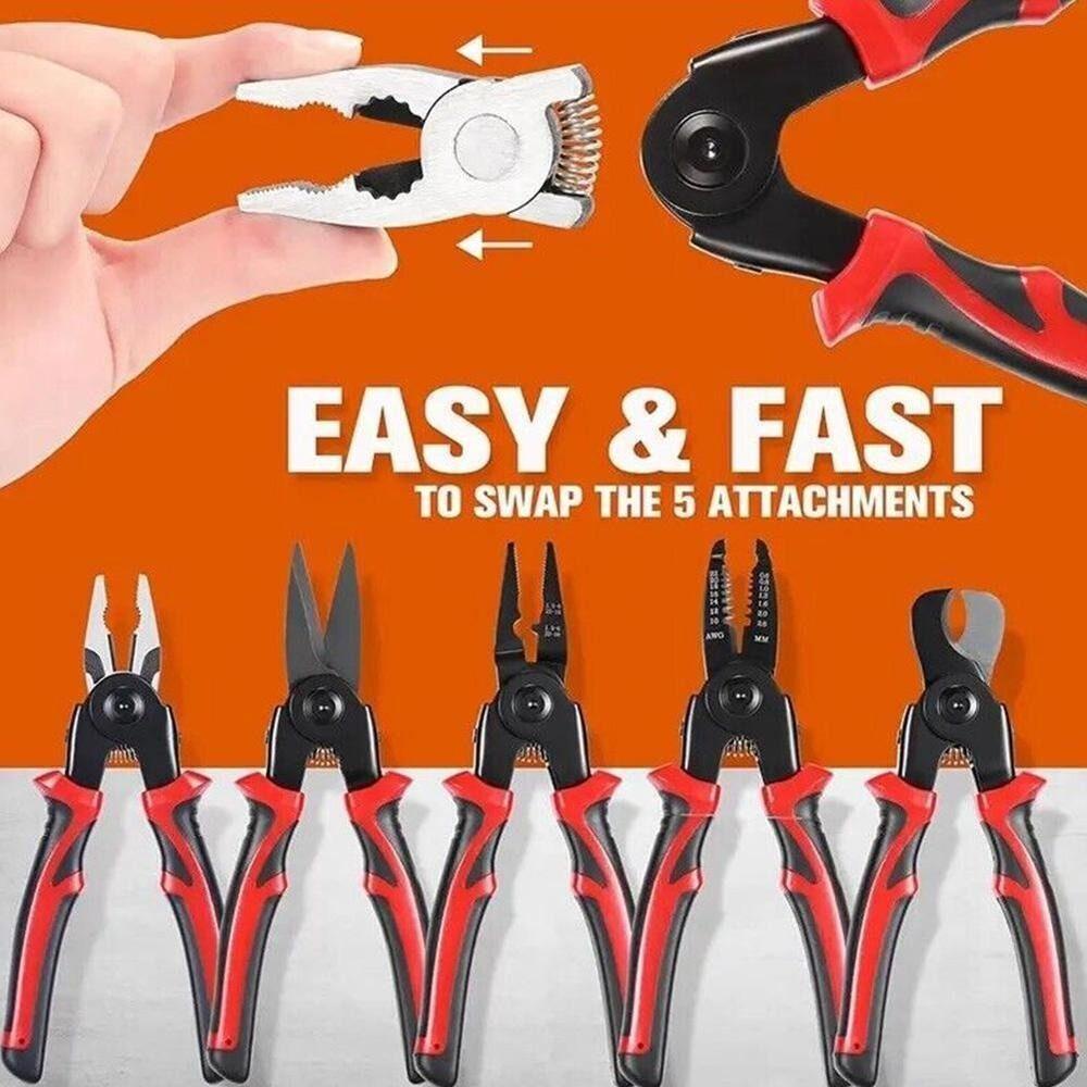 TOP Tang Set Kekerasan Tinggi 5-In-1 Tergantikan Wire Stripper