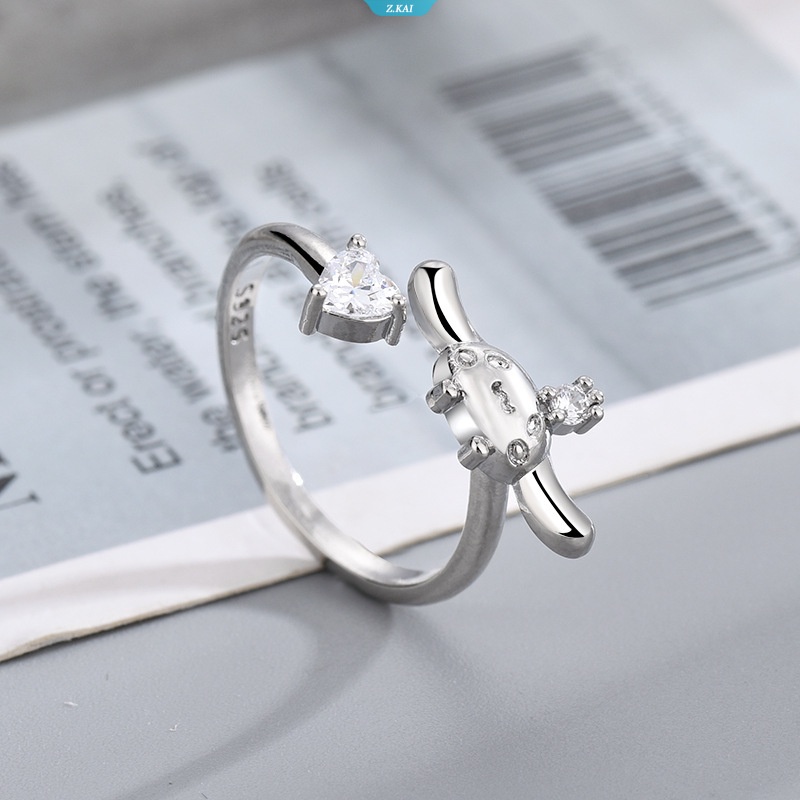 Sanrio Kawaii Cinnamoroll Cincin Pasangan Perhiasan Hadiah Pesta Trendi Cincin Ins Siswa Perempuan Manis Cincin Mulut Terbuka Ornamen Anniversary Pecinta Romantis [ZK]