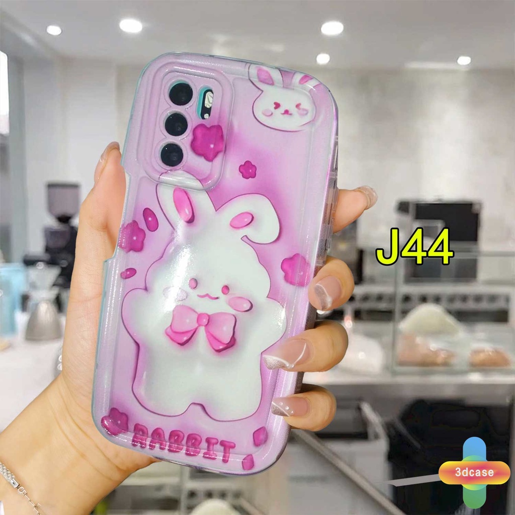 Case HP OPPO A5S A57 A3S A76 A96 A16 A17 A17K A95 A55 A15 A54 A7 A5 A9 A31 A53 A33 2020 A77S A12 A12S A1K A16E A16K A54S Reno 7 7Z 8Z 5 4 6 8 5F 5K 4F 4 5 06 Lite A74 A15S A52 A11K A92 A35 A36 A11 A93 A32 Cute Rabbit Soft Airbag Soap Case