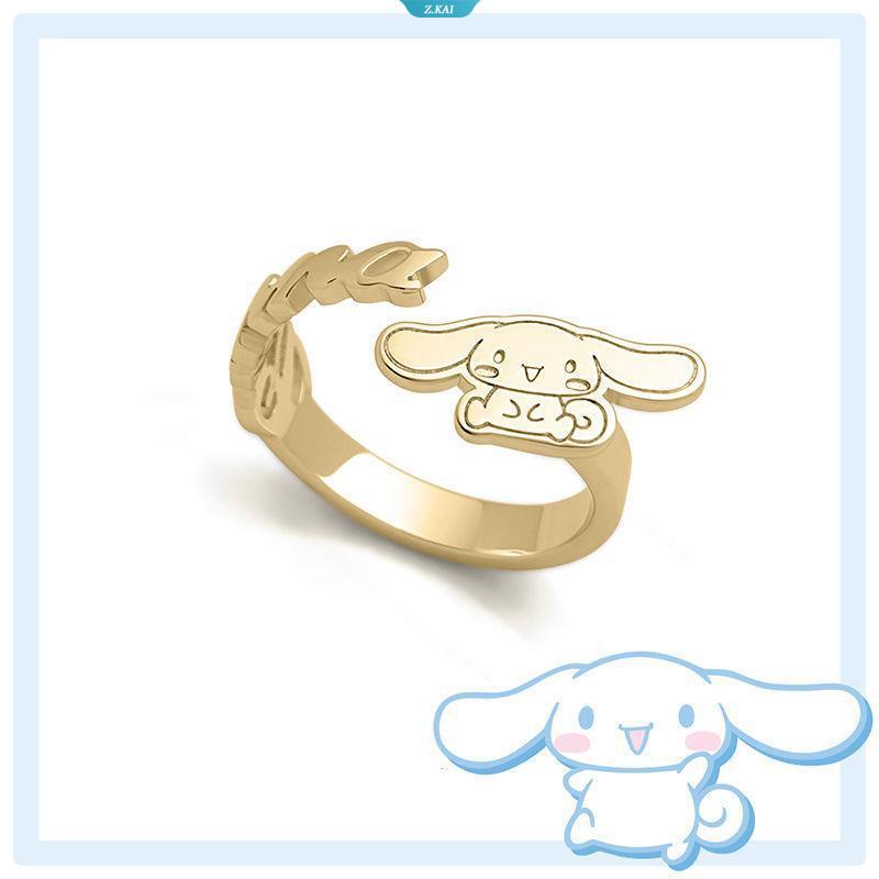 Cincin Cinnamoroll Lucu Pasangan Fashion Cincin Sederhana Tren Liar CinnamorollAdjustable Pembukaan Cincin Kartun Accessaries Rings Hadiah Gadis Perhiasan Aksesoris Hadiah [ZK]