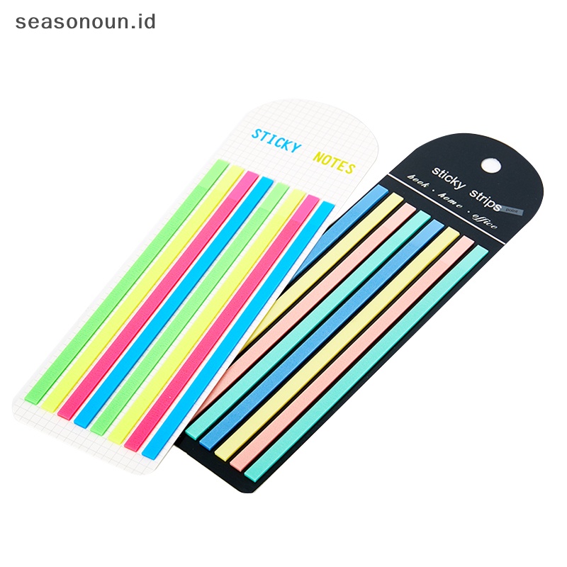 Seasonoun 160 Pcs Warna Stiker PET Transparan Sticky Notes Neon Indeks Tab Lengket Note Alat Tulis Anak Hadiah Pendidikan Perlengkapan Kantor Sekolah.