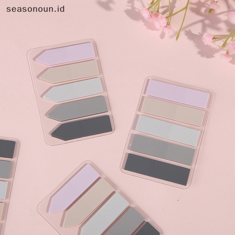 Seasonoun Indeks Warna Solid Memo Pad Lembaran Sticky Notes To Do List Planner Stiker Alat Tulis Halaman Bendera Kantor Dekorasi Hadiah.