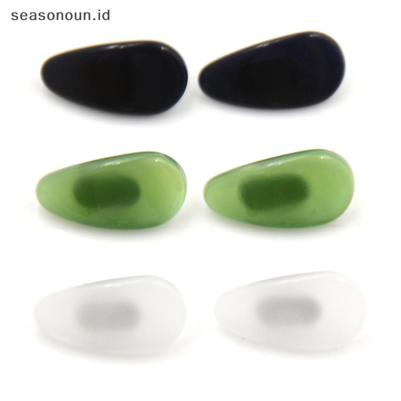 Seasonoun 1pasang Bantalan Hidung Giok Anti slip Menempel Pada Nose Pad Untuk Kacamata Eyeglasses.