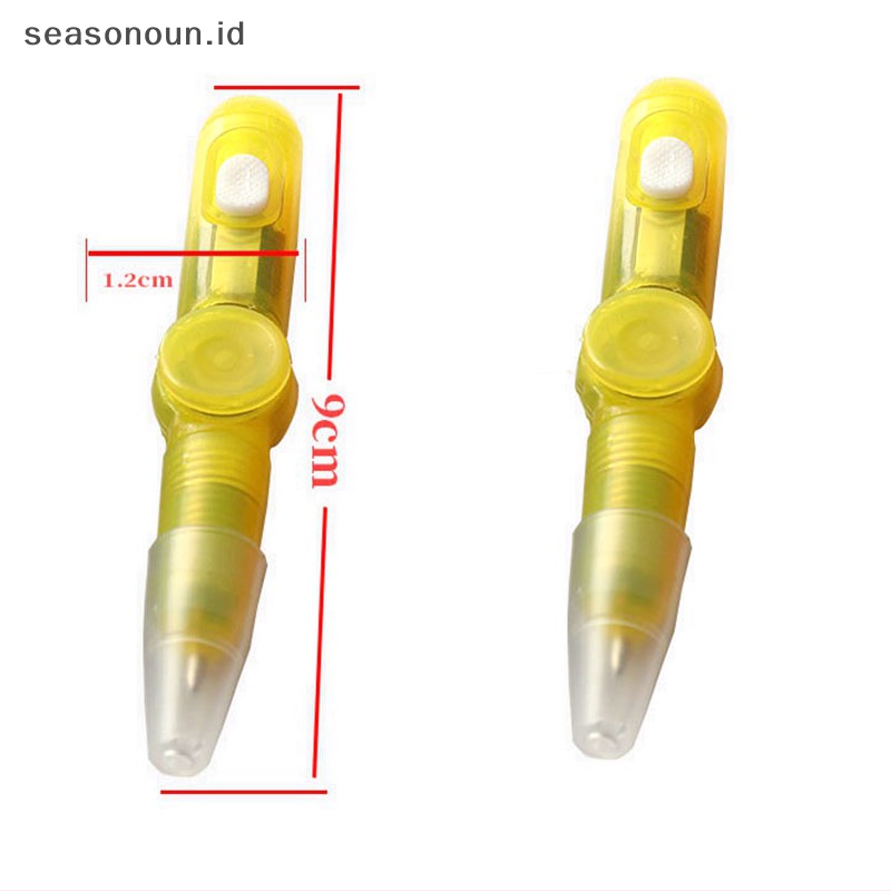 Seasonoun NEW 2in1 Hand Spinner LED PEN Light Fidget Spin Autism Gyroscope Glow dark.