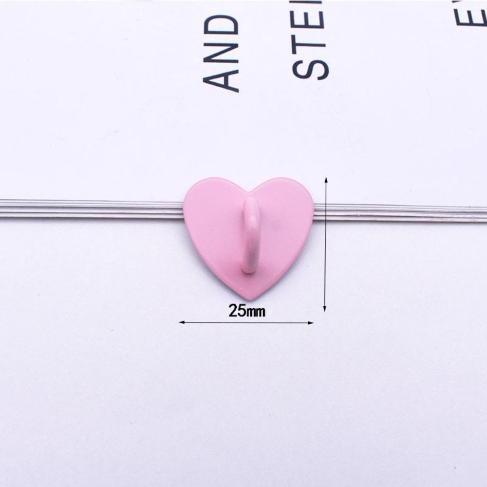 Pineapple 10PCS Heart Phone Holder Dengan Perekat Clasp Kawaii Metal Stand Hook