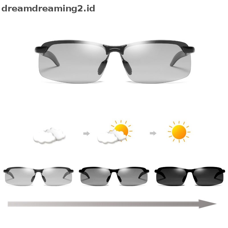 (drea) Kacamata Polarized Photochromic Siang Dan Malam Mengemudi Memancing Night Vision//