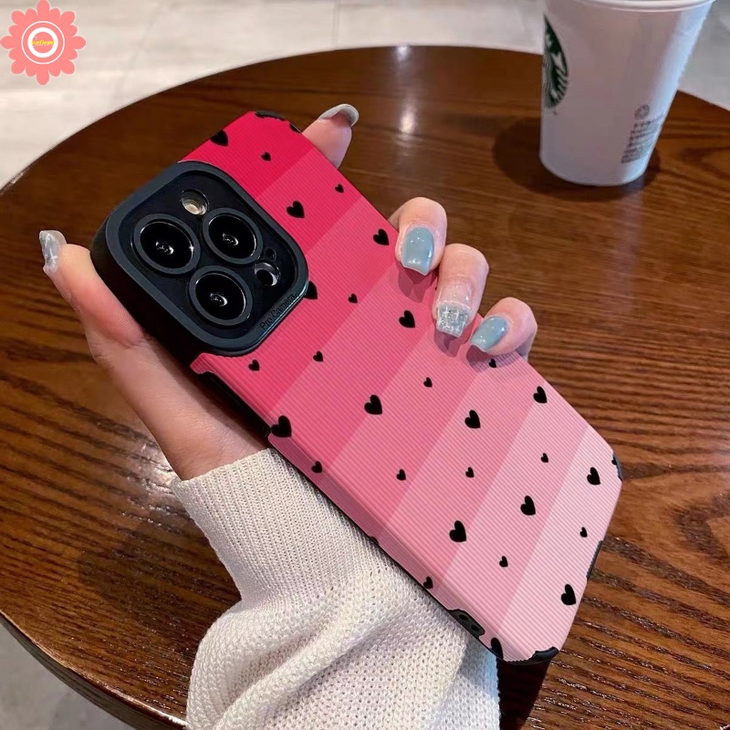 IPHONE Ins Imut Merah Kisses Bibir Leopard Ponsel Case Kompatibel Untuk Iphone7 8 Plus11 14 13 12 Pro Max XR X XS Max Cinta Hati Kulit Shockproof Pelindung Cover Lembut Tpu Cover