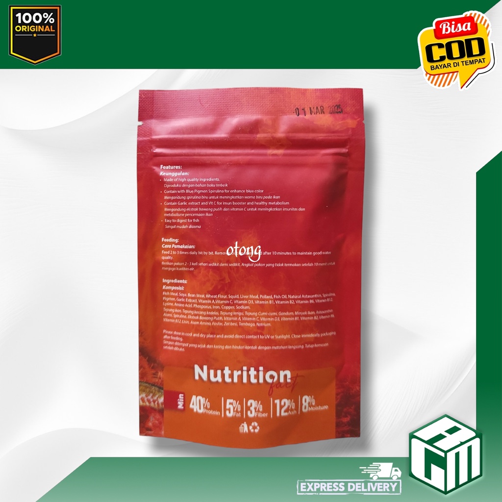 MAHA PERFECT FLAME Pelet ikan channa predator merah super ikan hias