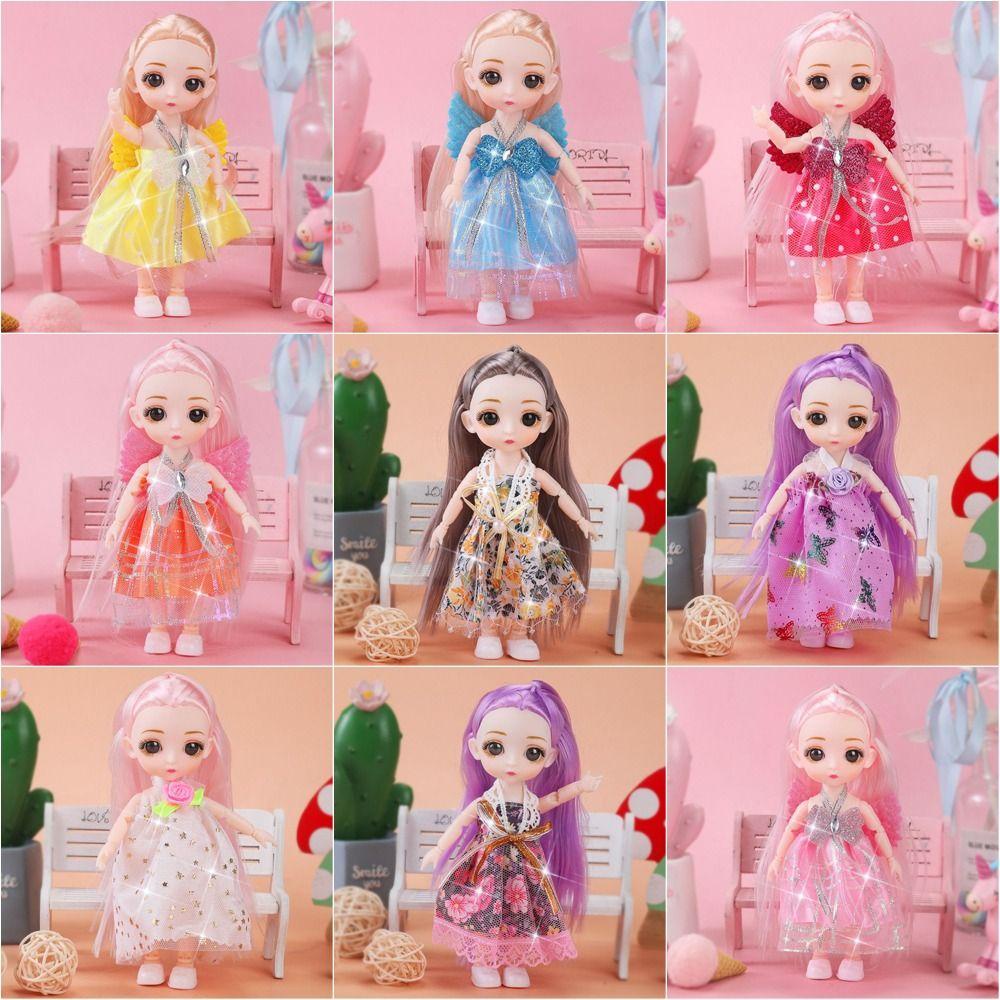 Needway   Molly Boneka Anak Perempuan Mata Besar Diy Girl Princess BJD Doll Dengan Baju Dan Sepatu Pakaian Dress Up Anak Princess Model Mainan Set