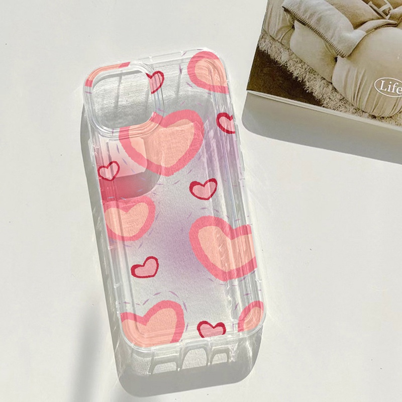 Case Hati Pink Untuk Vivo Y11 Y12 Y15 Y17 Y12S Y12A Y20 Y20S Y21 Y21A Y21G Y21S Y33 Y33S Y33T Y3S Y90 Y91 Y91C Y91i Y95 Y70 Y1S V21 V255G X8 Lite Airbag Shockproof Cover