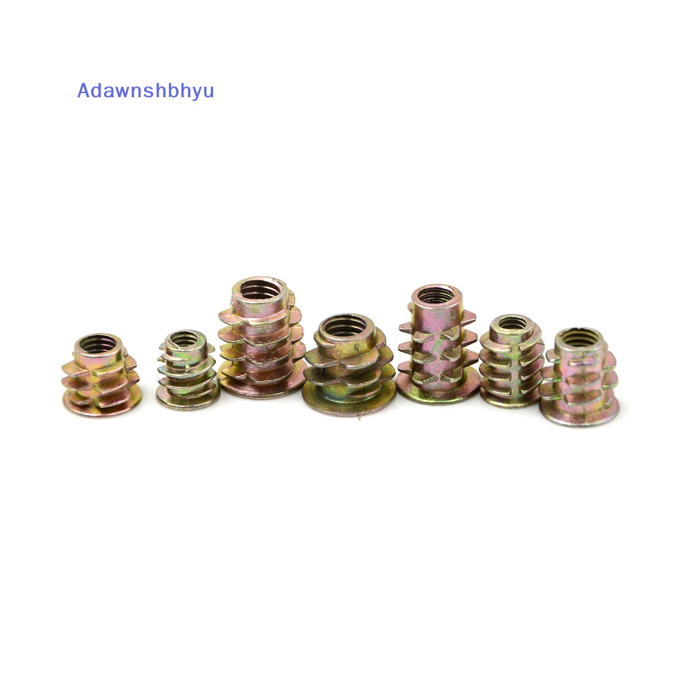 Adhyu 50Pcs M4 M5 M6 Zinc Hex Drive Head Screw Insert Nut Ulir Untuk ID Kayu