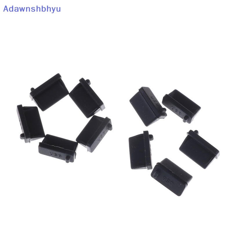 Adhyu 10pcs Karet Hitam A Type Female USB Anti Debu Pelindung Colokan Stopper Cover ID