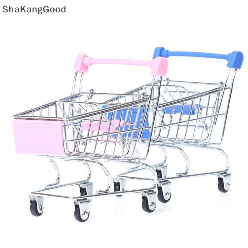 Selip 1pcs Keranjang Belanja Mini Supermarket Handcart Shopping Cart Storage Mainan SKK