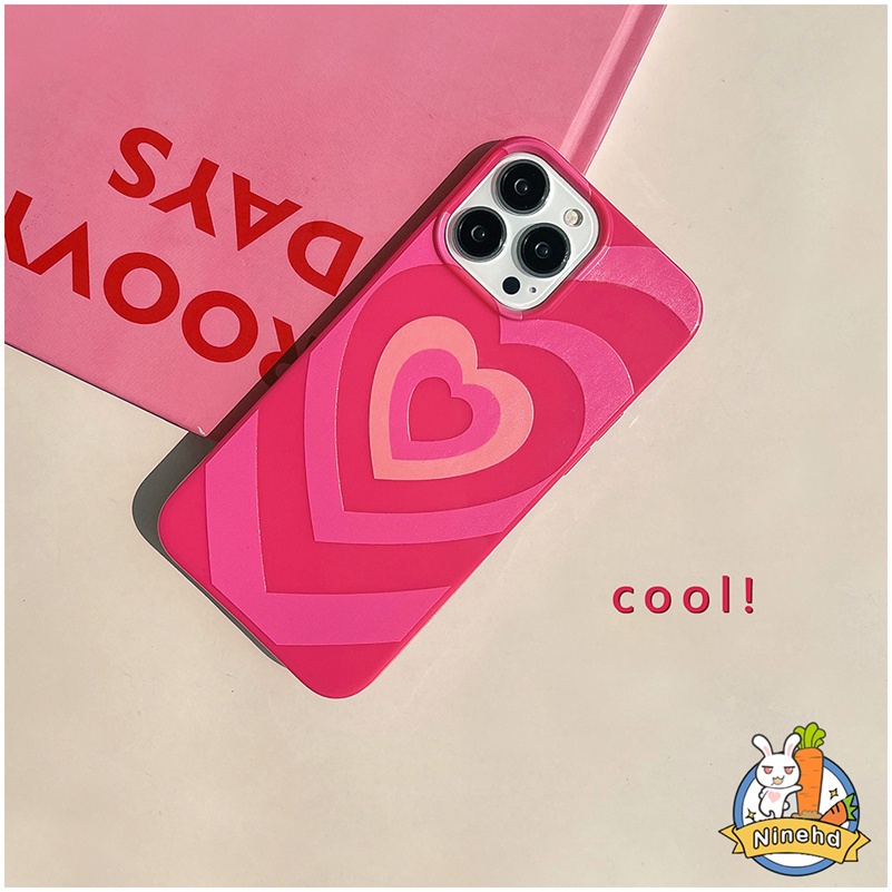 IPHONE Casing Kompatibel Untuk Iphone14 13 12 11 Pro Max X Xr Xs Max8 7 6s Plus SE 2020 Mewah Gradiasi Cinta Hati Rose Merah Casing Ponsel Lensa Full Cover Shockproof Halus Silikon Soft Case