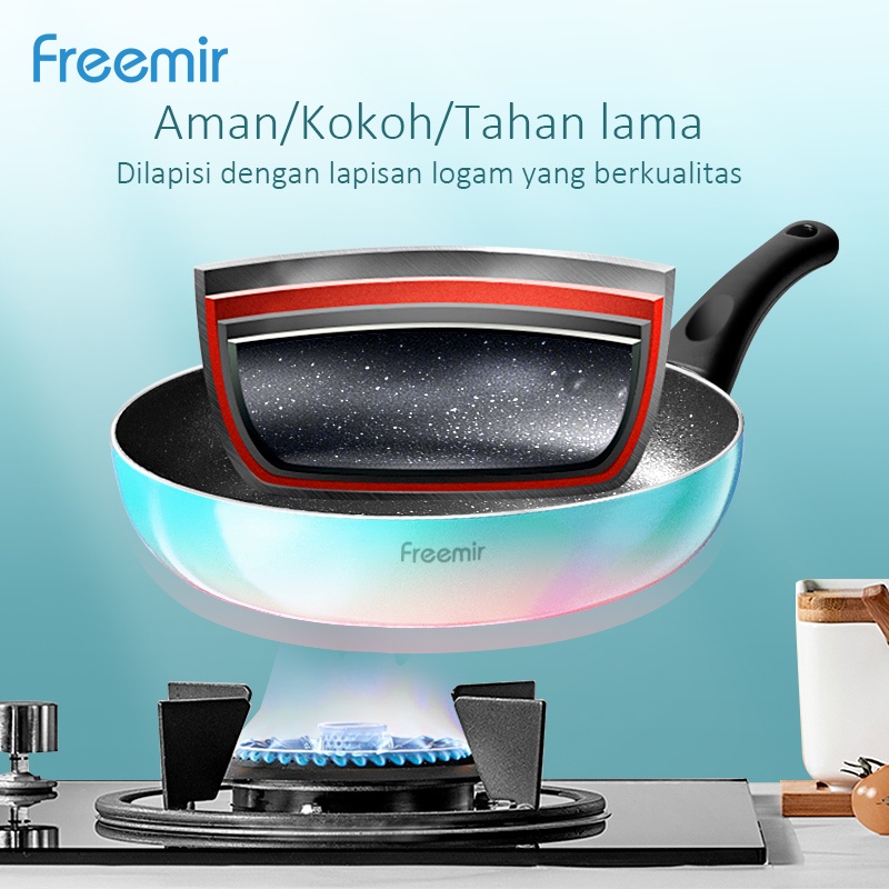 freemir 20 / 24 cm Frying Pan Wajan Penggorengan Anti Lengket Alumuniumi  Serbaguna Menggoreng Menumis