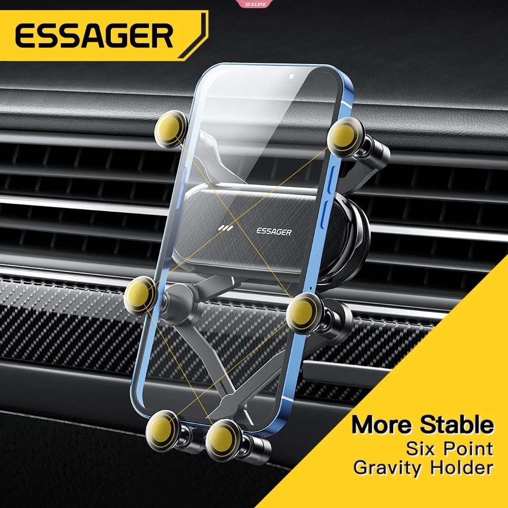 Essager Six Points Gravity Car Phone Holder Air Vent Clip GPS Mount Stand Untuk Xiaomi Smartphone Holder Support [ZXL]