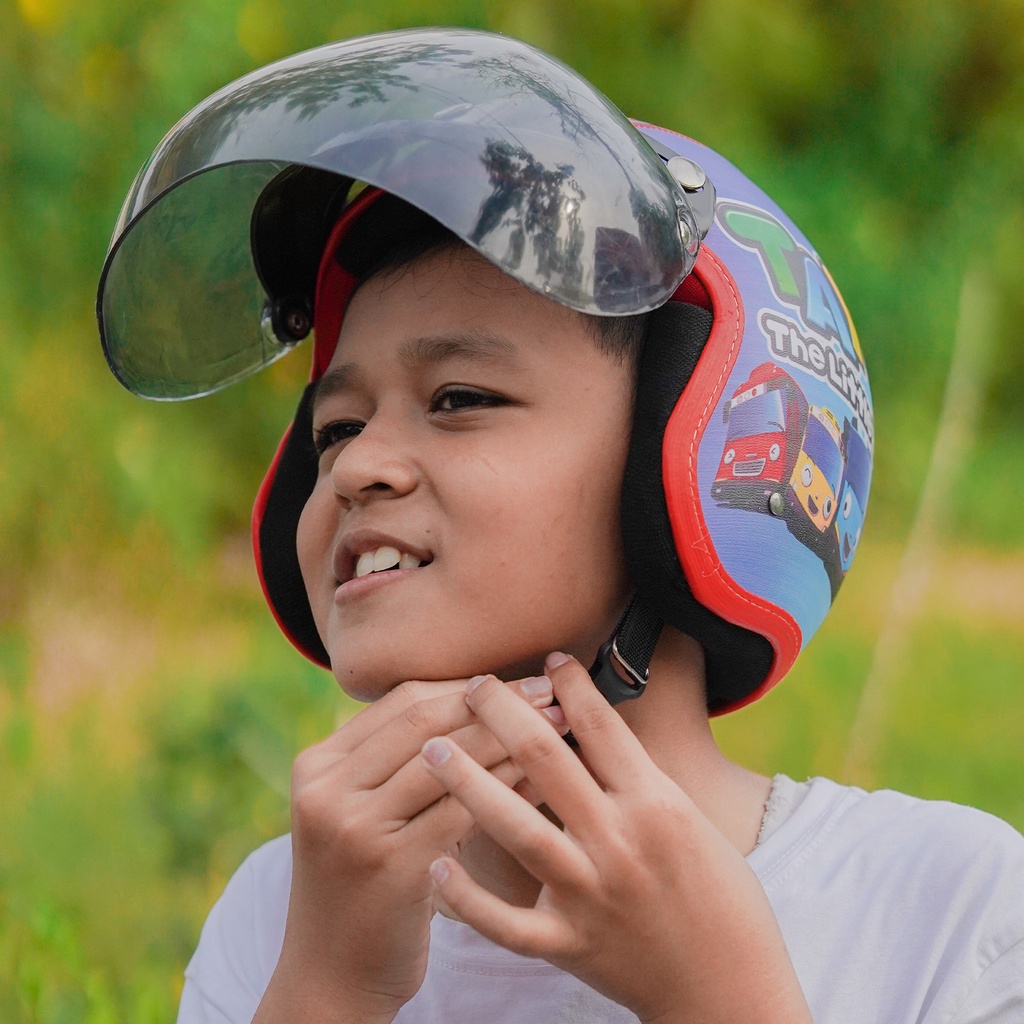 Helm Anak Laki Laki 2 3 4 5 6 Tahun Motif Lucu Retro Bogo Karakter Cowok Keren