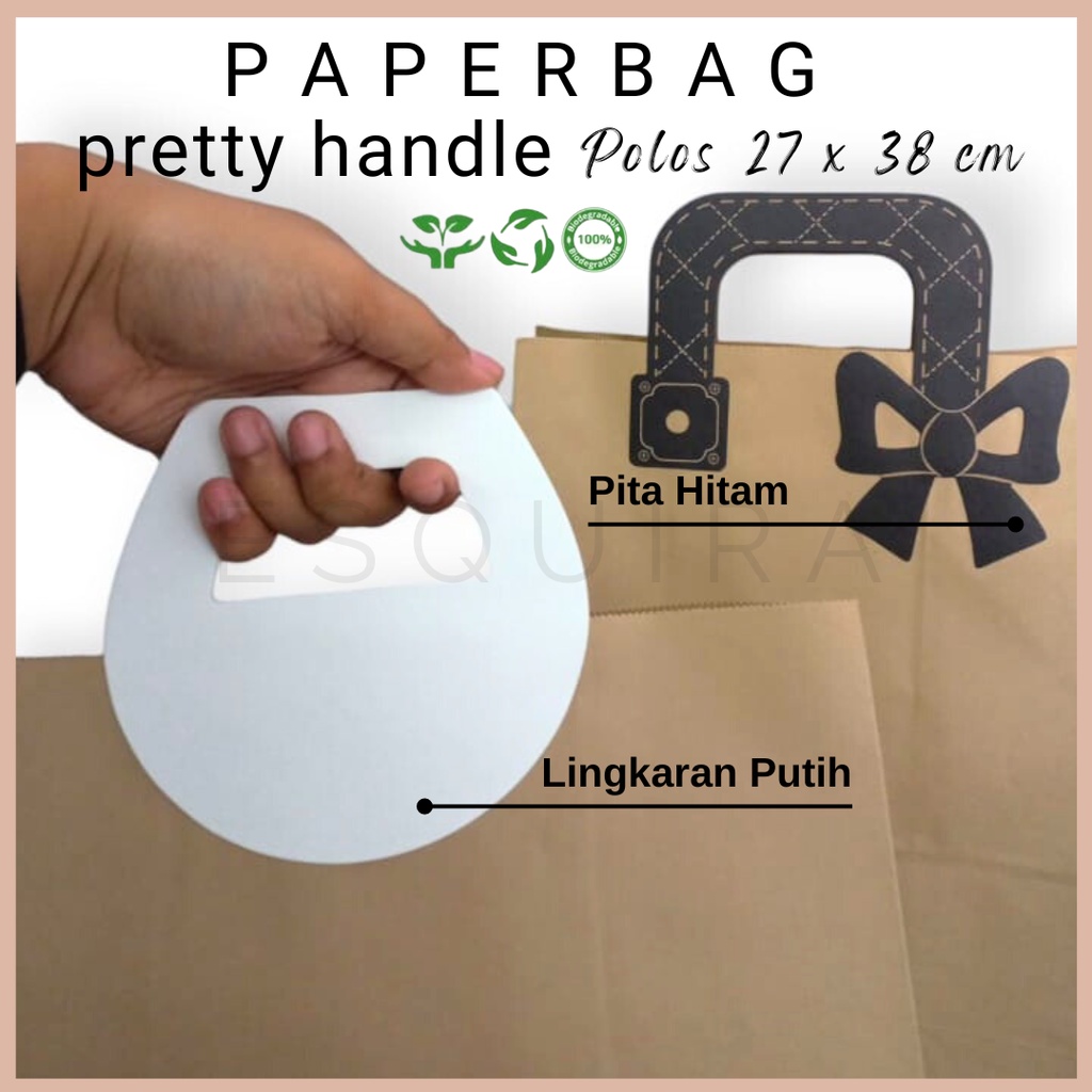 Paper bag Kraft Polos / Kantong Kertas Takeaway Pakaian Makanan Kue / 5 PCS / PB271638