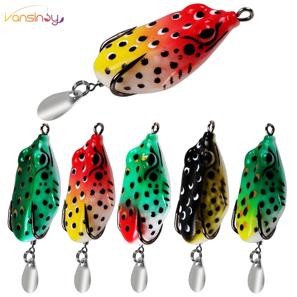 Umpan Katak Casting 4cm/6g Soft Frog Fishing Lure Mini Soft Lure Kait Ganda Top Water Ray Frog Umpan Buatan