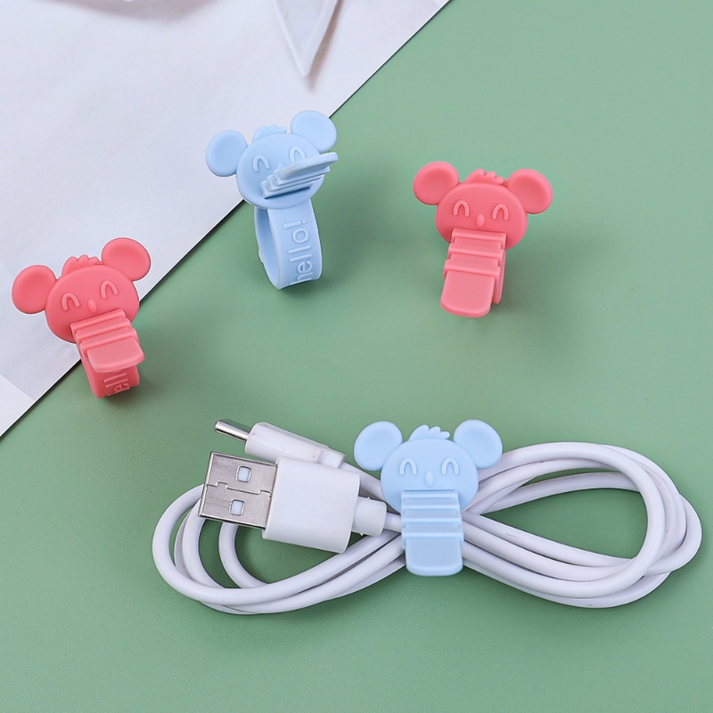 Kreatif Kartun Wajah Tersenyum Gaya Pelindung Kabel Penggulung Kawat/Jalur Data USB Charging Cord Cover Pelindung Earphone Cables Organizer