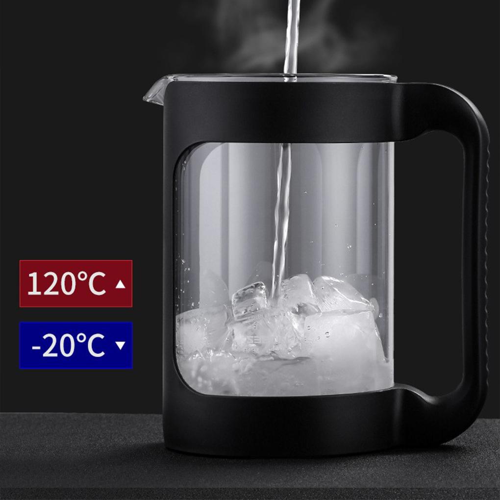 Alat Penyeduh Teh Kaca Anti Bocor Reusable Washable Detachable Nonslip Refillable PP Home Coffee Maker Kettle with Handgrip