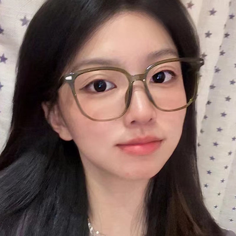 Fashion Klasik Logam Anti-Cahaya Biru Kacamata Wanita Pria Vintage Trendi Bingkai Besar Blue Ray Blocking Eyeglasses Ultra Ligh Eyewear