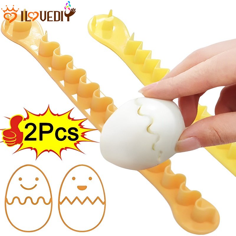 Cetakan Pemotong Telur Bunga Sarapan Kreatif DIY Gadget Gelombang Gigi Gergaji Pinggiran Pemotong Telur Food-grade PP Renda Egg Slicer Cetakan Ukiran Telur Bento Mewah