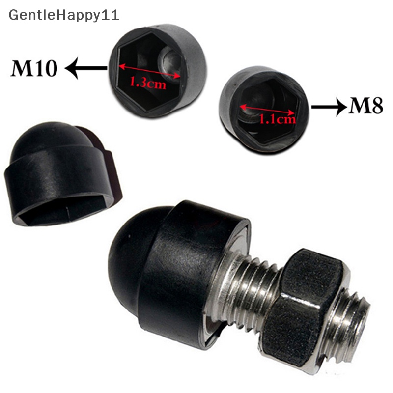 Gentlehappy 10PCS Baut Kubah Metrik Mobil M8 M10 Plastik Mur Tutup Kepala Tutup Sekrup Hex id